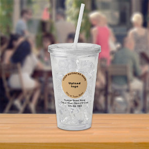 Round Light Brown Business Brand   Acrylic Tumbler