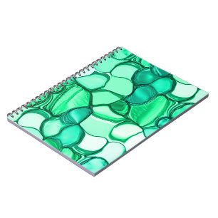 Round like stones in shades of clear green to mint notebook