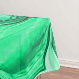 Round like stones in shades of light green to mint tablecloth