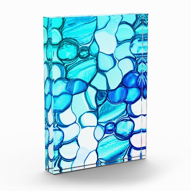 Round like stones in shades similar to aquamarine photo block (Left)