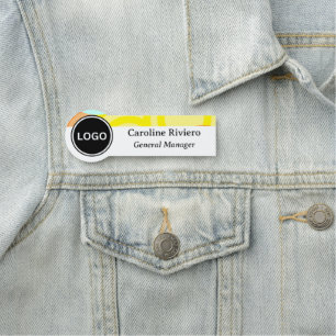 Round Logo Employee Colourful Name Tag