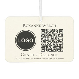 Round Logo QR code Business Company Large Car Air Freshener