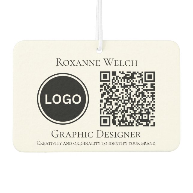Round Logo QR code Business Company Large Car Air Freshener (Front)
