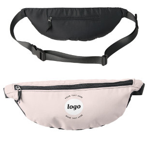 Round Logo Text Promotional Business Blush Pink Bum Bags