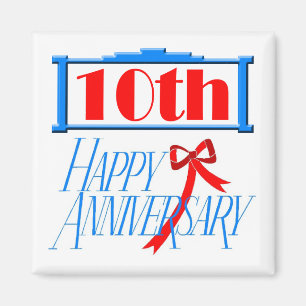 Round Magnet - 10th Wedding Anniversary
