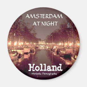 Round Magnet - amsterdam at night