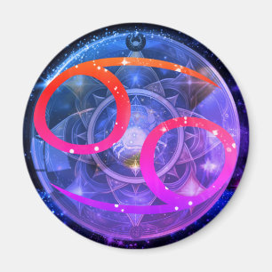 Round Magnet- Cancer Zodiac Sign Magnet