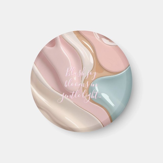 Round magnet in stylish abstract graphic (Front)