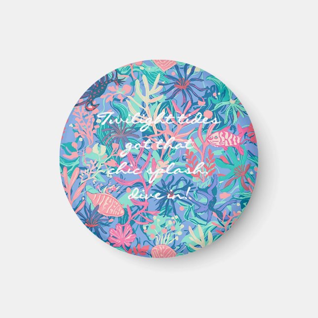 Round magnet in stylish graphic (Front)