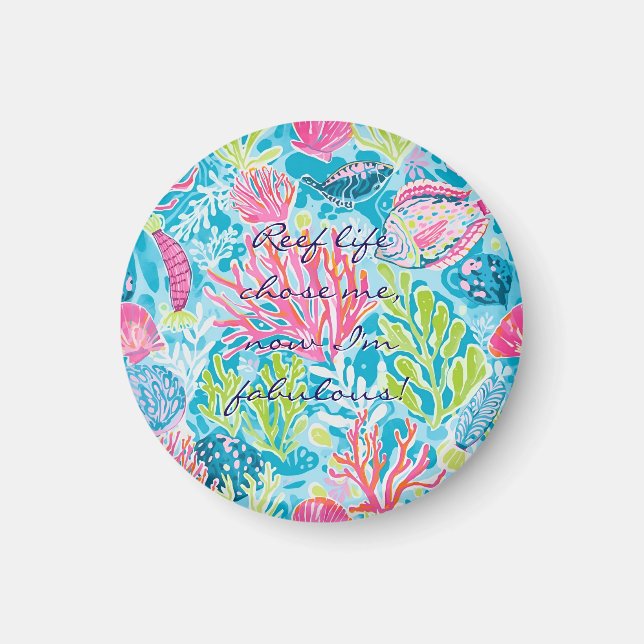 Round magnet in stylish graphic (Front)