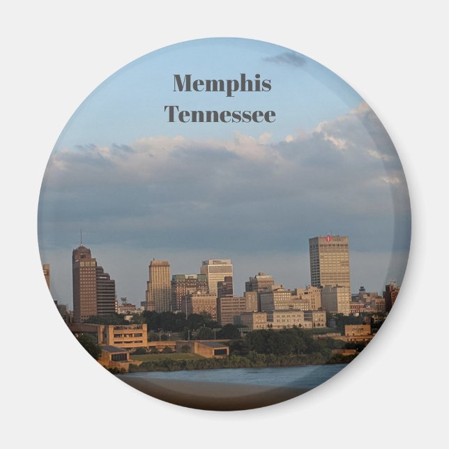 round, magnet, Memphis, Tennessee, Magnet (Front)
