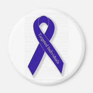 Round Magnet with Indigo Ribbon Logo