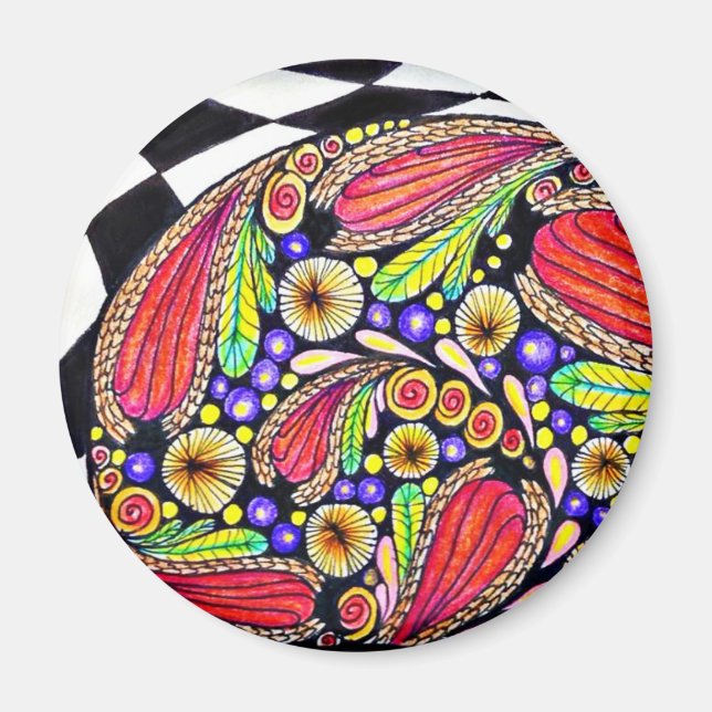 Round Magnet with Original Art (Front)