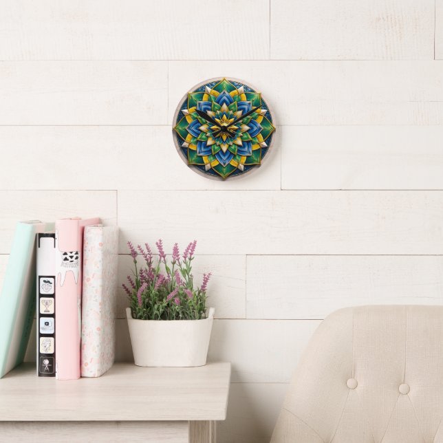 Round Mandala Luxury Wall Clock - 01 (Reading Room)