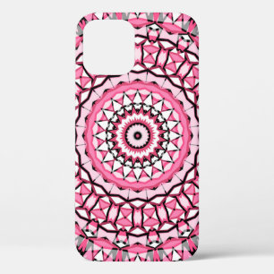 Round mandala pattern in glass vitrage style mosai iPhone 12 case