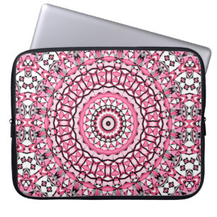 Round mandala pattern in glass vitrage style mosai laptop sleeve