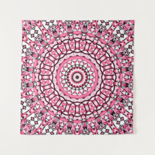 Round mandala pattern in glass vitrage style mosai tapestry