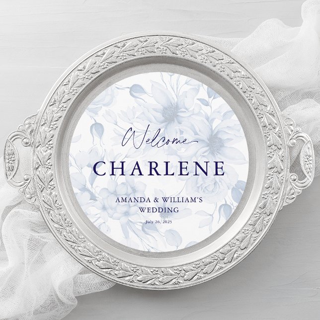 Round Menu with Guest Name | Dusty Blue Wedding (Creator Uploaded)