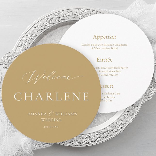 Round Menu with Guest Name | Luxury Wedding (Creator Uploaded)