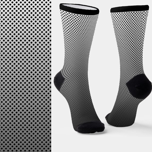 Round Metallic Holes Look Pattern Grey Black Socks (Creator Uploaded)