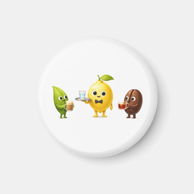 Round Mini Fridge Magnet – Minimal Kitchen Decor (Front)