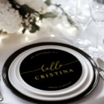 Round Minimalist Wedding Guest Place Card and Menu<br><div class="desc">PLEASE NOTE: Customise this template individually by adding the guest name, and add each menu card to your cart separately. Designed to coordinate with for the «Pure» Wedding Invitation Collection. To change details, click «Details». To move the text or change the size, font, or colour, click «Edit using Design Tool»....</div>
