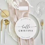 Round Minimalist Wedding Guest Place Card and Menu<br><div class="desc">PLEASE NOTE: Customise this template individually by adding the guest name, and add each menu card to your cart separately. Designed to coordinate with for the «Pure» Wedding Invitation Collection. To change details, click «Details». To move the text or change the size, font, or colour, click «Edit using Design Tool»....</div>