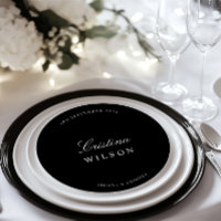 Round Minimalist Wedding Guest Place & Menu Card