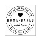 Round Modern Bold Home-Baked With Love Heart