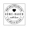 Round Modern Bold Home-Baked With Love Heart
