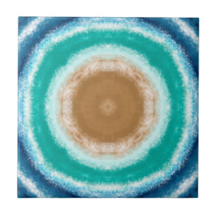 Round Ocean Waves  Ceramic Tile