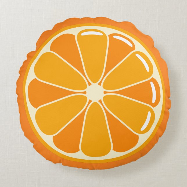 Round Orange Slice Pillow (Front)