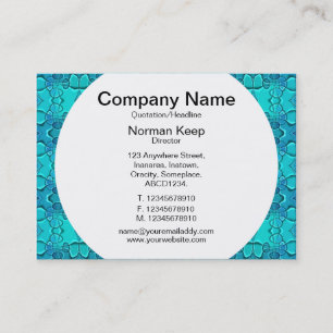 Round Panel - Aqua Blue Fest Business Card