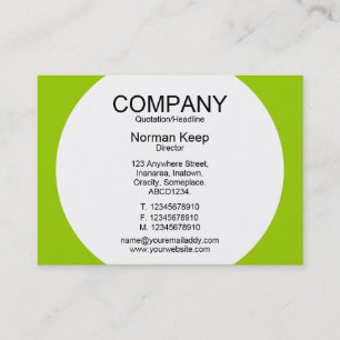 Round Panel - White with Green 99CC00 Business Card