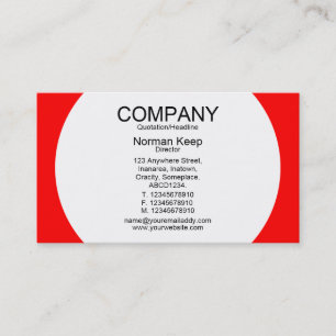 Round Panel - White with Red FF0000 Business Card
