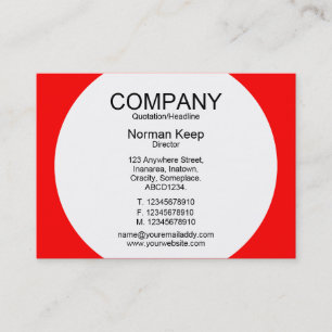 Round Panel - White with Red FF0000 Business Card
