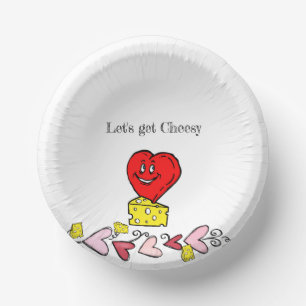 Round Paper Plate Cheesy Red Hearts 