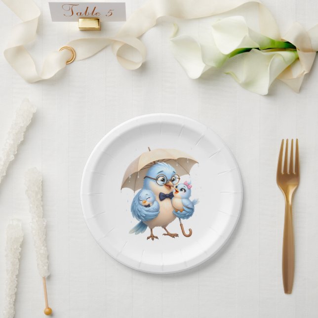 Round Paper Plate Happy Father's Day (Wedding)