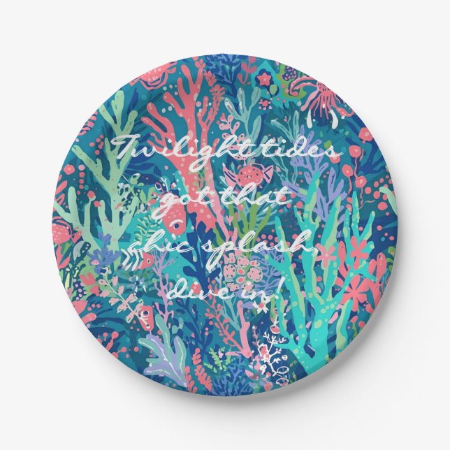 Round paper plate in stylish graphic (Front)
