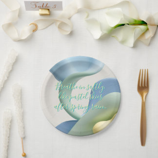 Round paper plate in stylish graphic