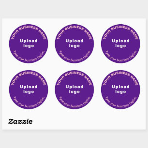 Round Pattern Tagline Texts on Purple Sticker