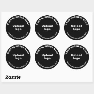 Round Pattern Website Texts on Black Sticker