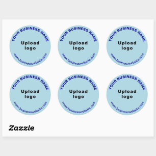 Round Pattern Website Texts on Light Blue Sticker