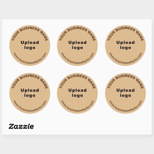 Round Pattern Website Texts on Light Brown Sticker (Sheet)