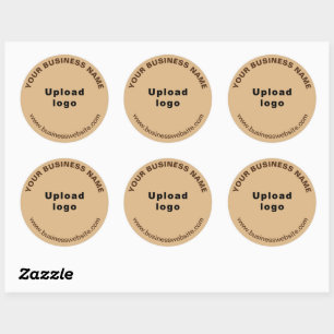 Round Pattern Website Texts on Light Brown Sticker