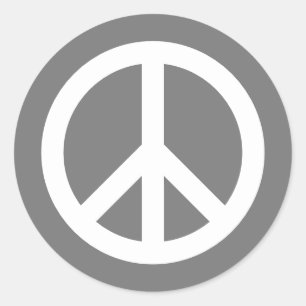Round peace symbol stickers in custom colours