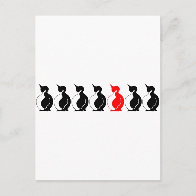 Round Penguin group Postcard (Front)