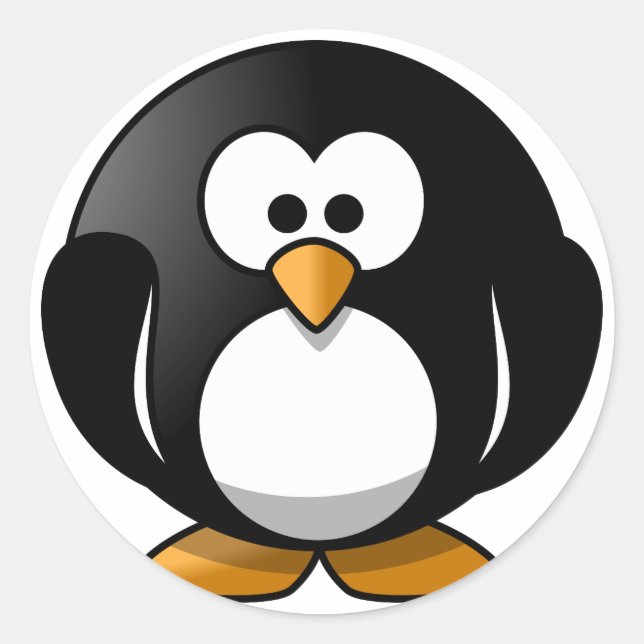 Round Penguin Sticker Sheets for kids (Front)