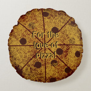 Round Pepperoni and Cheese Throw Pillow