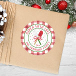 Round Personalised Baked with Love Sticker<br><div class="desc">My baked with love stickers are perfect for a homemade Christmas gift. Place on gifts for a perfectly sweet holiday gift.</div>